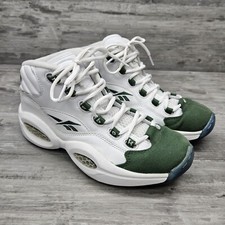 2015 Reebok Question Mid Allen Iverson White Racing Green Mens 7