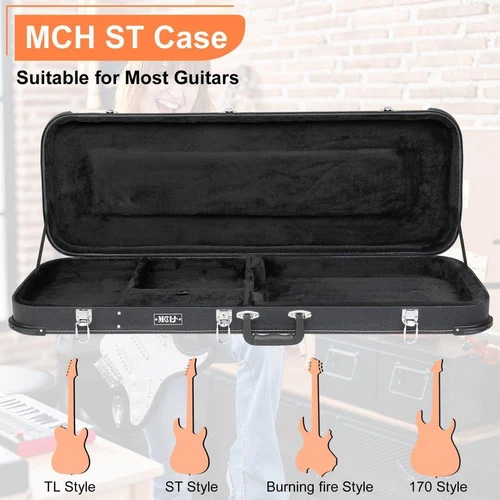Electric Guitar Square Lockable Wood Hard Case Wooden Hard-Shell for 39"  ST SG