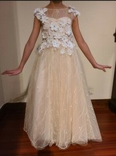 Girl's size 8 - 10 Gown Wedding flower girl pageant father daughter princess 