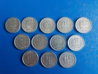 ALUMINIUM COINS LOT - 1 ZLOTY  1974-1979; 1982-1988. TOTAL 12 COINS.