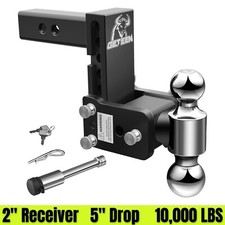 Geteen Adjustable Trailer Hitch Ball Mount 2 Receiver 5 Drop Hitch 10 000 Lbs
