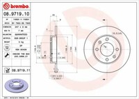 2X Brembo 08.9719.11 Bremsscheibe Hinten FüR CitroËN Peugeot