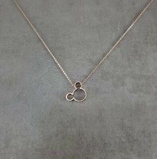 Mickey Mouse ROSE GOLD Dainty Necklace Disney Character Mouse Sillhouette Ears