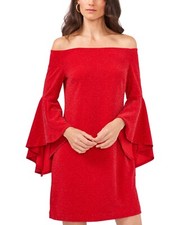 MSRP $119 Vince Camuto Off-The-Shoulder Flutter-Sleeve Dress Size XS