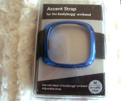 NEW V3 Bodybugg BodyMedia Armband Accent Strap Metallic Blue Medium 12''