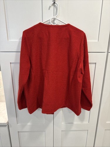 NEW DG2 by Diane Gilman Heart Studded Cropped Jacket RED SZ XL - Picture 7 of 13