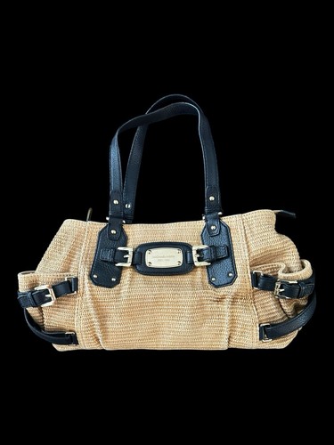 Michael Kors Straw Shoulder Satchel Woven Large Leather Purse Bag Shoulder Strap