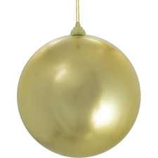 18PCS 5IN LARGE SHINY GOLD CHRISTMAS BALL ORNAMENTS SHATTERPROOF PLASTIC 140MM