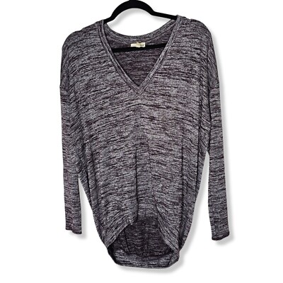 Wilfred Free XXS Devinette Oversized V Neck Long Sleeve Marled Sweater Purple