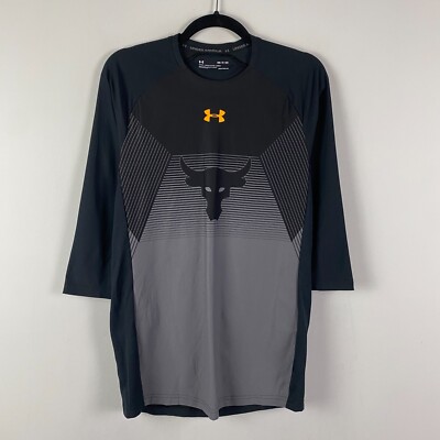 Under Armour HeatGear Project Rock Vanish 3/4 Sleeve Shirt 1321406 Mens Size S