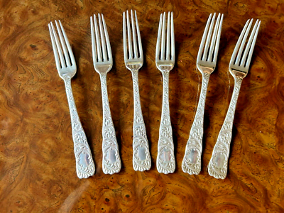 Six Rogers and Hamilton 12 1889 Monarch Pattern Silver-Plated
