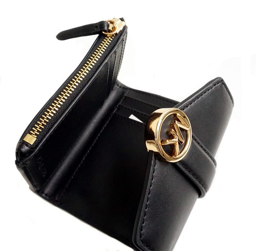 Michael Kors Portemonnaie Geldbörse Geldbeutel Carmen MD Flap Blfld Schwarz neu - Photo 9 sur 10