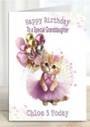 Personalised Birthday Card Cat Daughter Granddaughter Sister Niece Mum Nana
