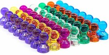 56 Colorful Push Pin Magnets  7 Assorted Colors  Strong Magnetic Push Pins 