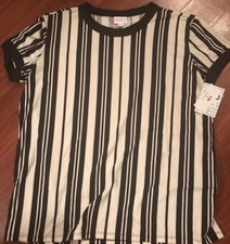 LulaRoe Black/Off White Striped Liv NWT XL