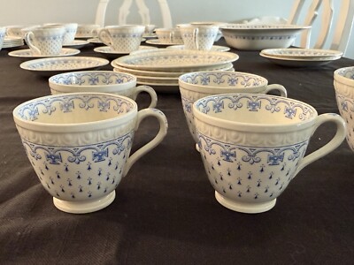 Copeland Spode Ermine Centurion Blue Demitasse Espresso Cups Set/4  2.5''tall