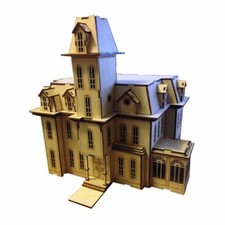 Addam's Family House Model Kit - 3D Wooden Puzzle for Adults - DIY Craft Kit.