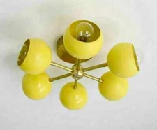 Yellow Ceiling Chandeliers Metal Lamp Medium size ceiling Chandelier 6 Light