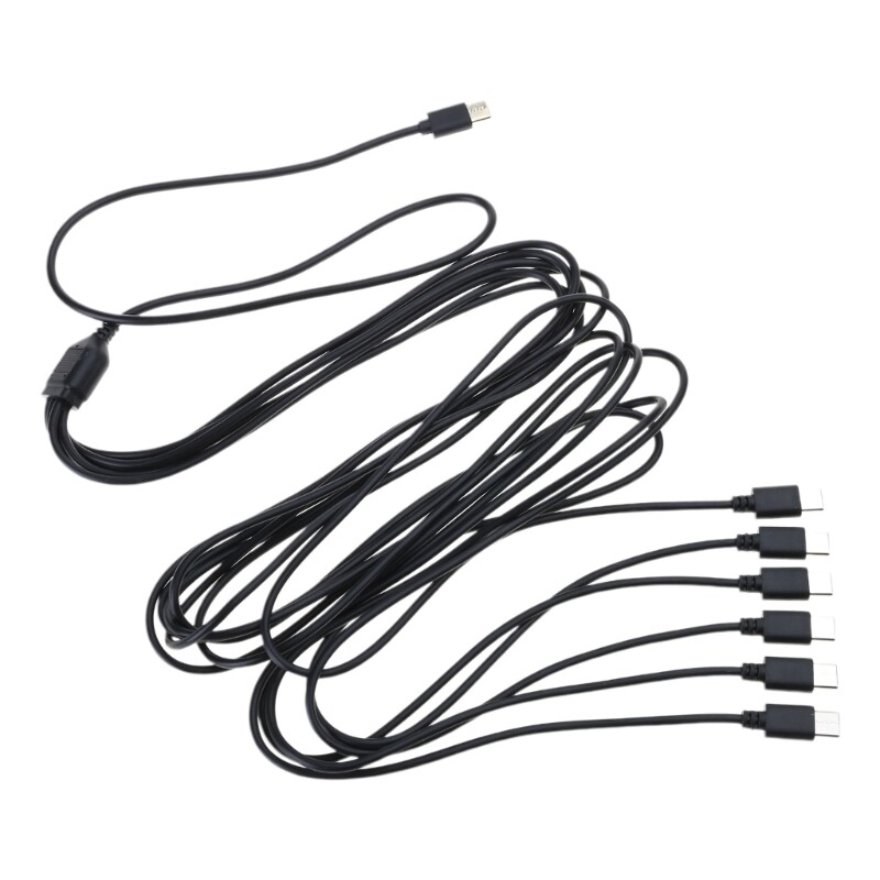 6-in-1 USB-C Charging Cable Multi-Port Type-C Adapter Portable Fast Charge