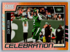 Zach Wilson 2022 Panini Score Celebration Gold Zone /50 C-ZW New York Jets