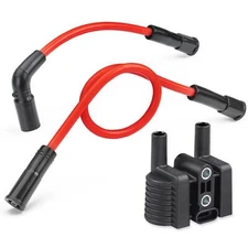 Ignition Coil 31656-07 For Sportster 1200 883 XL1200 XL883 with Spark Plug Wires