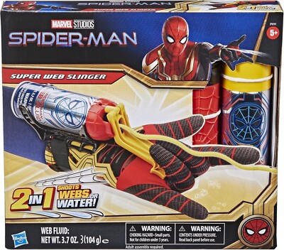 New Marvel Spider-Man Super Web Slinger 2 in 1 Shoots Webs or Water Shooter Toy