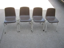 4 pcs Kindergarten Preschool Chairs Vintage Brown Virco Child' Chair Kid's Chair