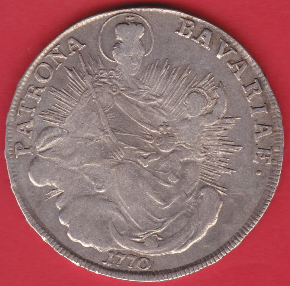 R* GERMANY BAVARIA MADONNA TALER SILVER 1770 A XF DETAILS #N245 - Image 2 of 2