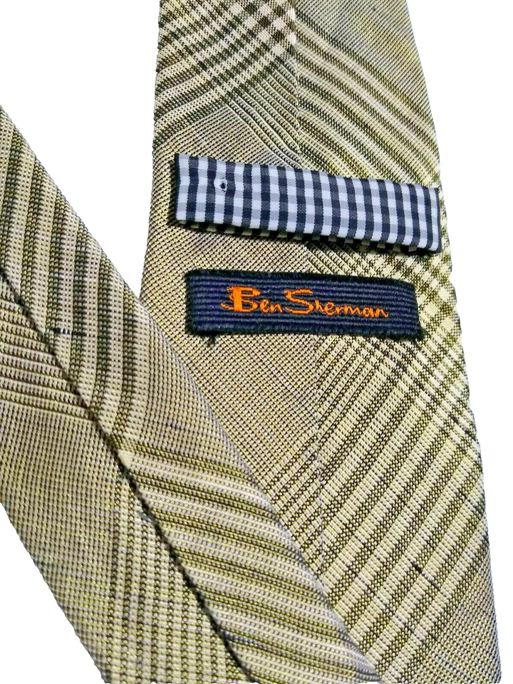 TIE BEN SHERMAN 十字绣/对角条纹灰色丝绸亚麻混纺 60 — 第 2/4 张图片