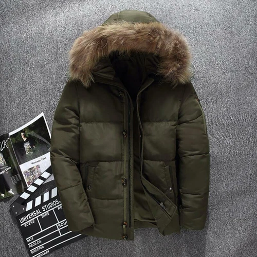 Herren Winterparka Wintermantel Pelzkragen Steppmantel Kapuzen Daunenjacke-M/4XL - Bild 14 von 22