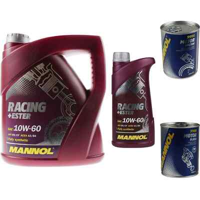 5L Motoröl MANNOL Racing+Ester 10W-60 1xMotor Doctor+Motor Flush