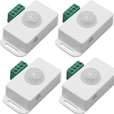 4x Automatic DC 12V-24V Infrared PIR Motion Sensor Detectors Outdoor Wall Lights