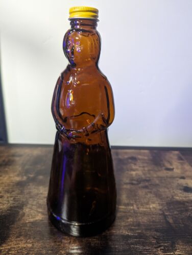 "Botella de vidrio ámbar vintage años 60 señora Butterworth's 24 oz tapa de metal 4300" jarabe - Imagen 1 de 1
