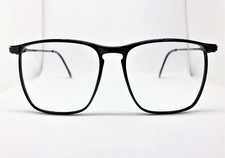 True Vintage Elan Sleek Large Shiny Black Eyeglass Frames Men's Women's 56mm