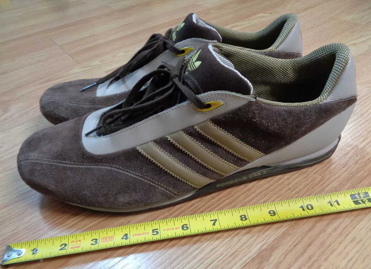 Adidas PORSCHE Shoes 13 Size US Brown Leather Grey Gold NICE |