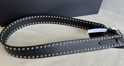 ★CARL YN★ Logo Strap ver3 3colors J70162010 NWT COACH BLACK LEATHER RIVETS NOVELTY STRAP CN765 | eBay