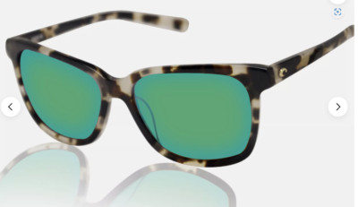 Costa Del Mar May Shiny Tiger Cowrie Green Mirror 580G Glass Polarized Lens