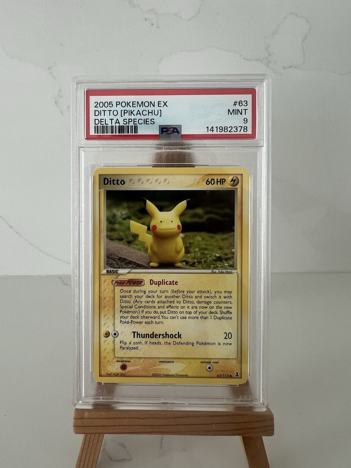 2005 Pokemon Ex Ditto Pikachu Delta Species #63 PSA 9 , Low Pop
