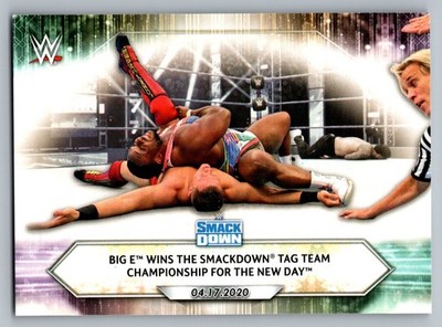 2021 Topps WWE #57 Big E Wins the SmackDown Tag Team for The New Day