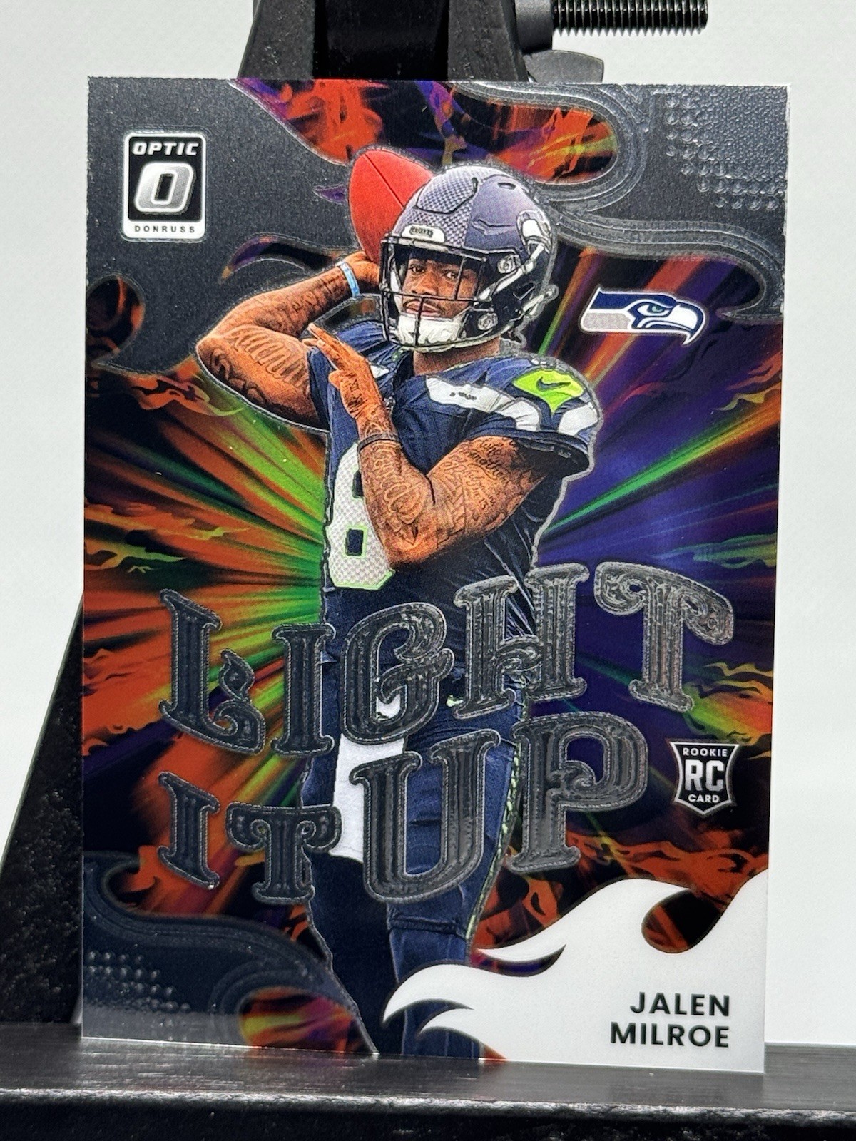 PANINI 2025 DONRUSS OPTIC LIGHT IT UP ROOKIE JALEN MILROE #6 SEAHAWKS