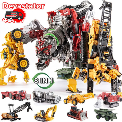 NEW 8 In 1 Oversize Devastator Action Figures Robot Transformation Toy Kids Toys
