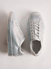 Torrid Embellished Sneaker Silver Size 11WW New W/O Box