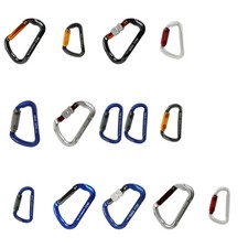 SK11 Aluminum Auto-Lock Carabiner 10x110mm/8x80mm Black/Blue/Silver Fr Japan