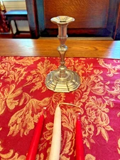 Vtg Kirk Stieff Williamsburg Pewter Candlestick  w 3 candles