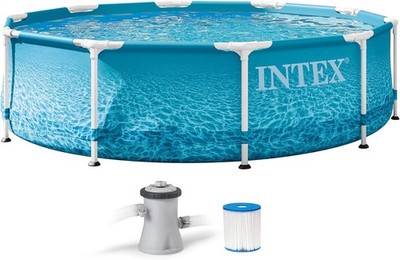 28207EH Beachside Metal Frame above Ground Swimming Pool Set: 10Ft X 30In