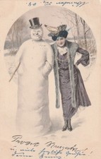 Schneemann, SnowmanKarte 22.12.1900, Dresden