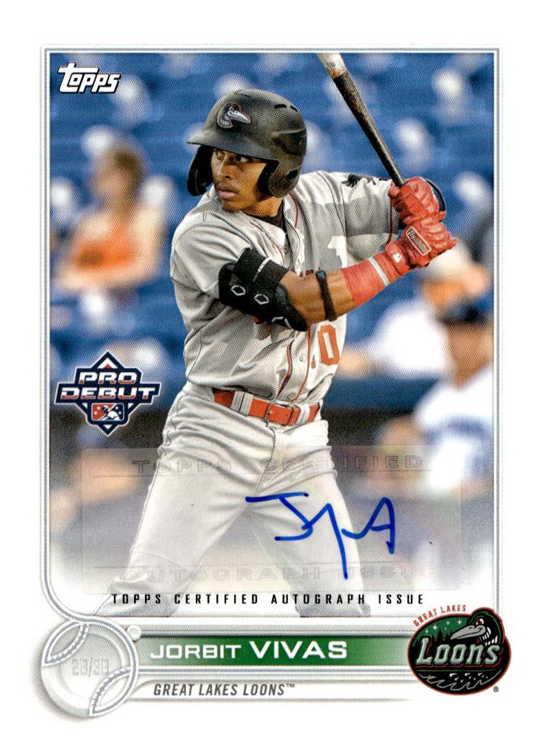 Jorbit Vivas #PD-84 2022 Topps Pro Debut Baseball Autographs