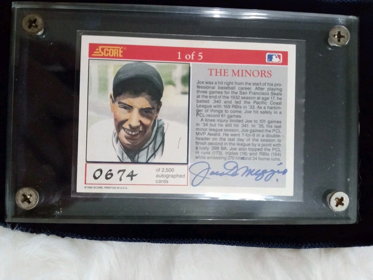 Joe DiMaggio The Minors 1992 Score 1 Of 5 #0674 Of 2,500 Autograph