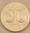 1 oz .999 Silver Trade Unit Round - Eagle Flag / Scales of Justice Vintage