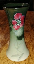 Antique Weller American Art Pottery 8.5" Slip Floral Decorated Vase